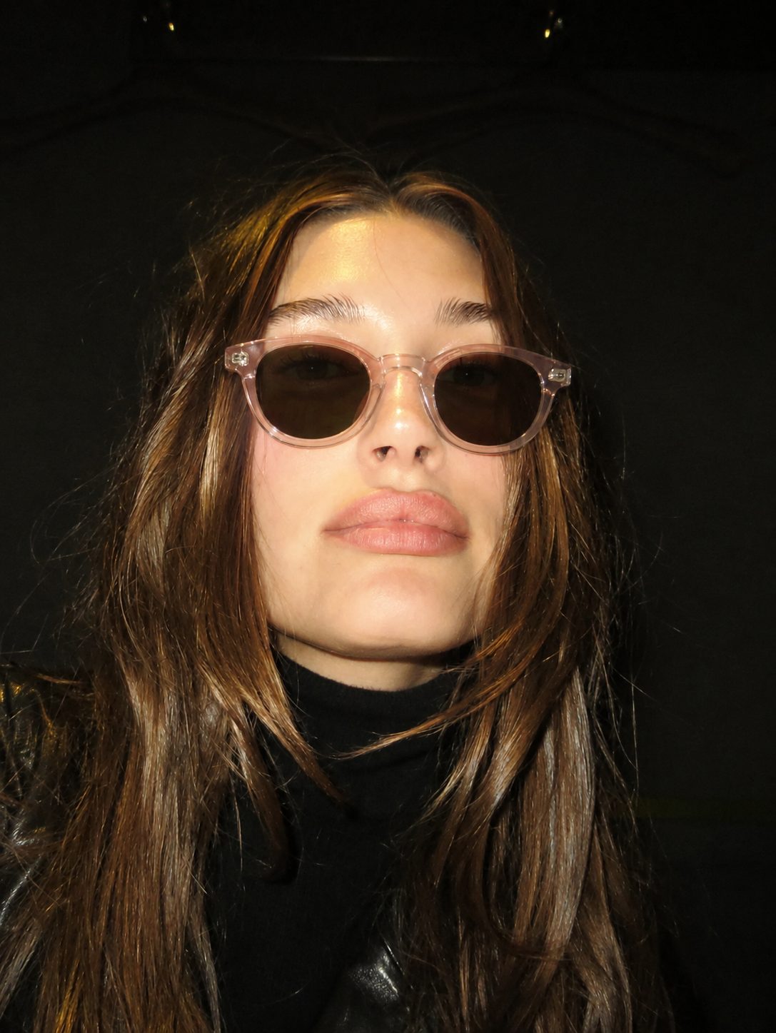 Pink sunglasses portrait